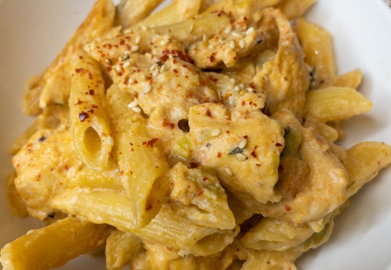 Creamy Wasian Chicken Pasta (Dairy Free)