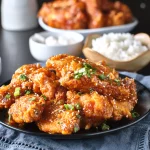 Gochujang Korean Chicken with Kimchi and Pickled Radish