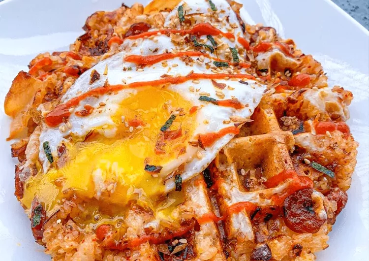 Kimchi Fried Rice Waffle