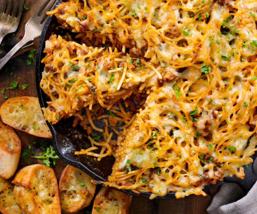 Adam Richman's Spaghetti Pie
