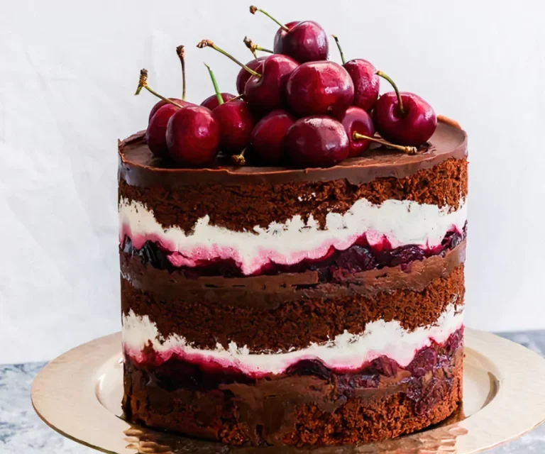Easy Black Forest Naked Cake Recipe