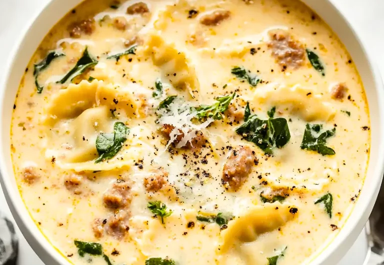 Creamy Ravioli Soup With Sausage