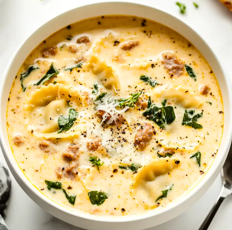 Creamy Ravioli Soup With Sausage