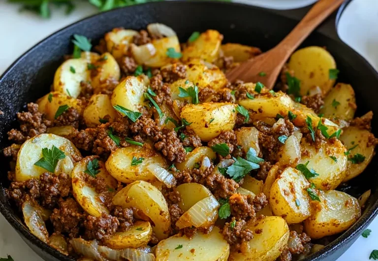 Ground Beef And Potatoes Skillet