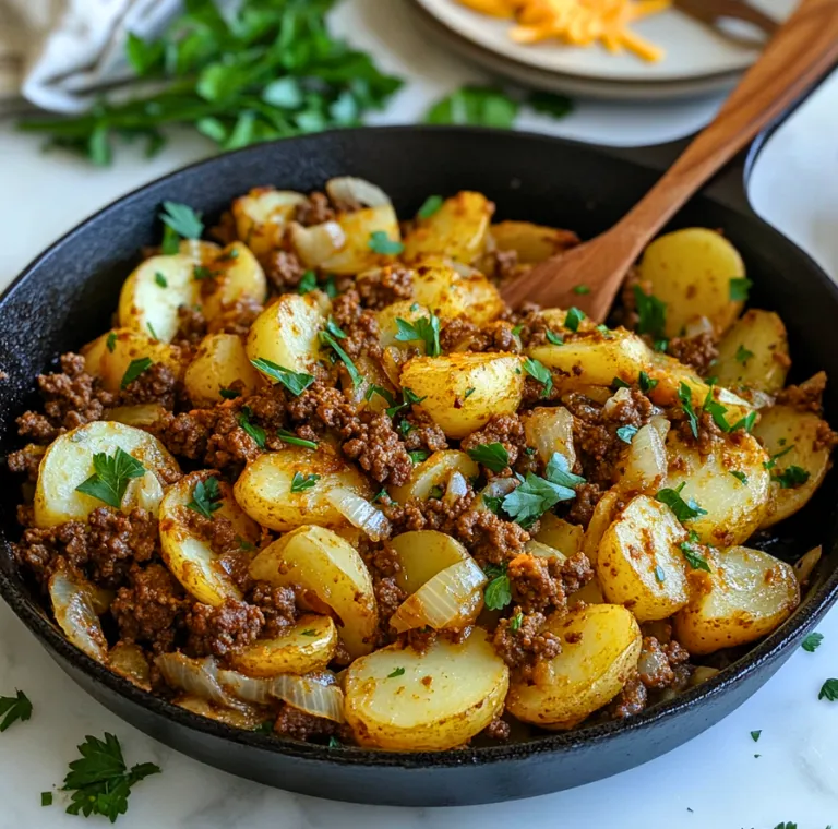 Ground Beef And Potatoes Skillet