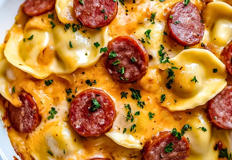 Crockpot Pierogi Casserole with Kielbasa