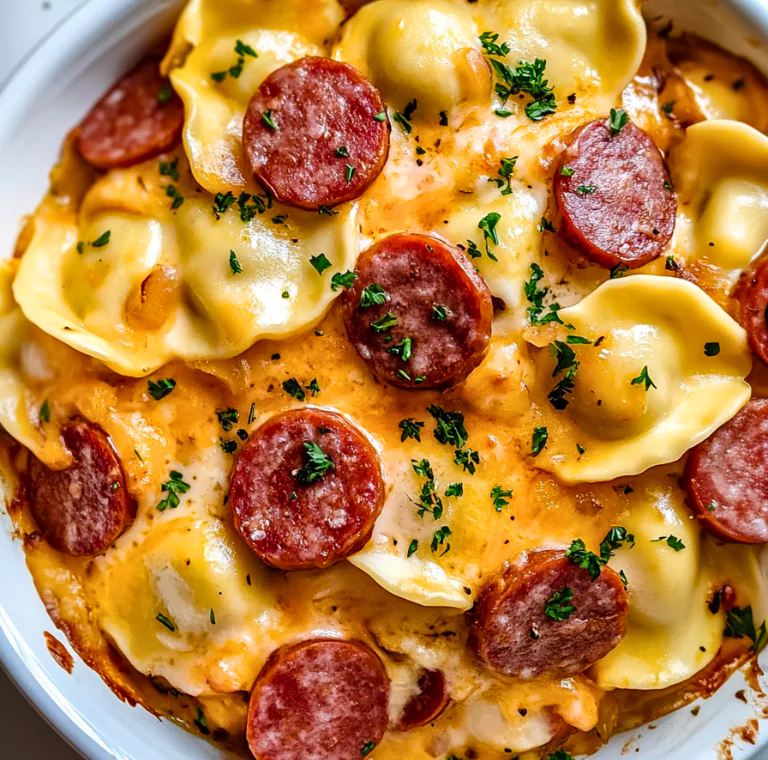 Crockpot Pierogi Casserole with Kielbasa