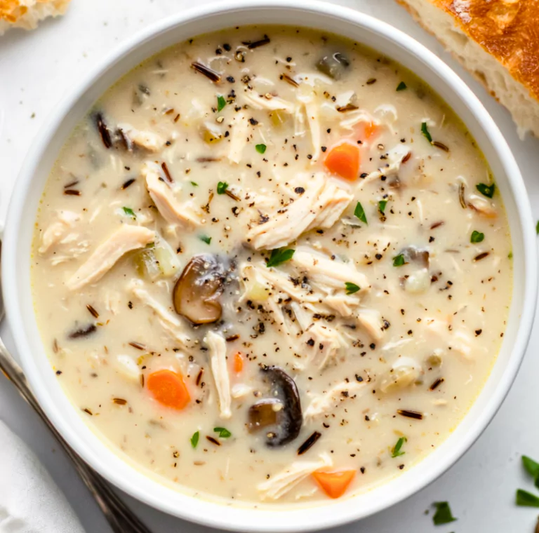 Creamy Mushroom Chicken and Wild Rice Soup Recipe