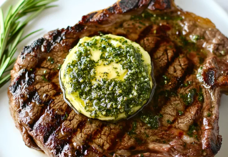 Grilled Ribeye with Herb Butter
