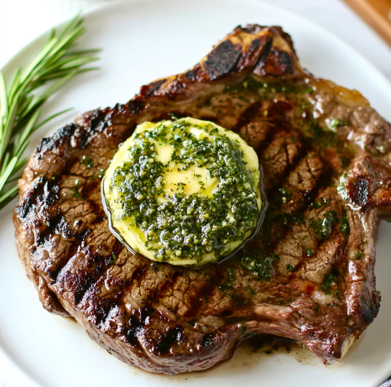 Grilled Ribeye with Herb Butter