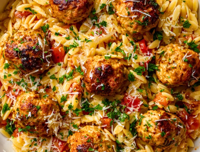 Chicken Meatballs and Orzo