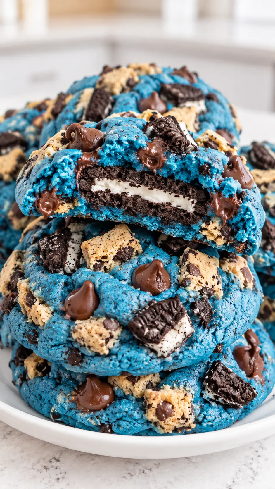 Cookie Monster Stuffed Cookies