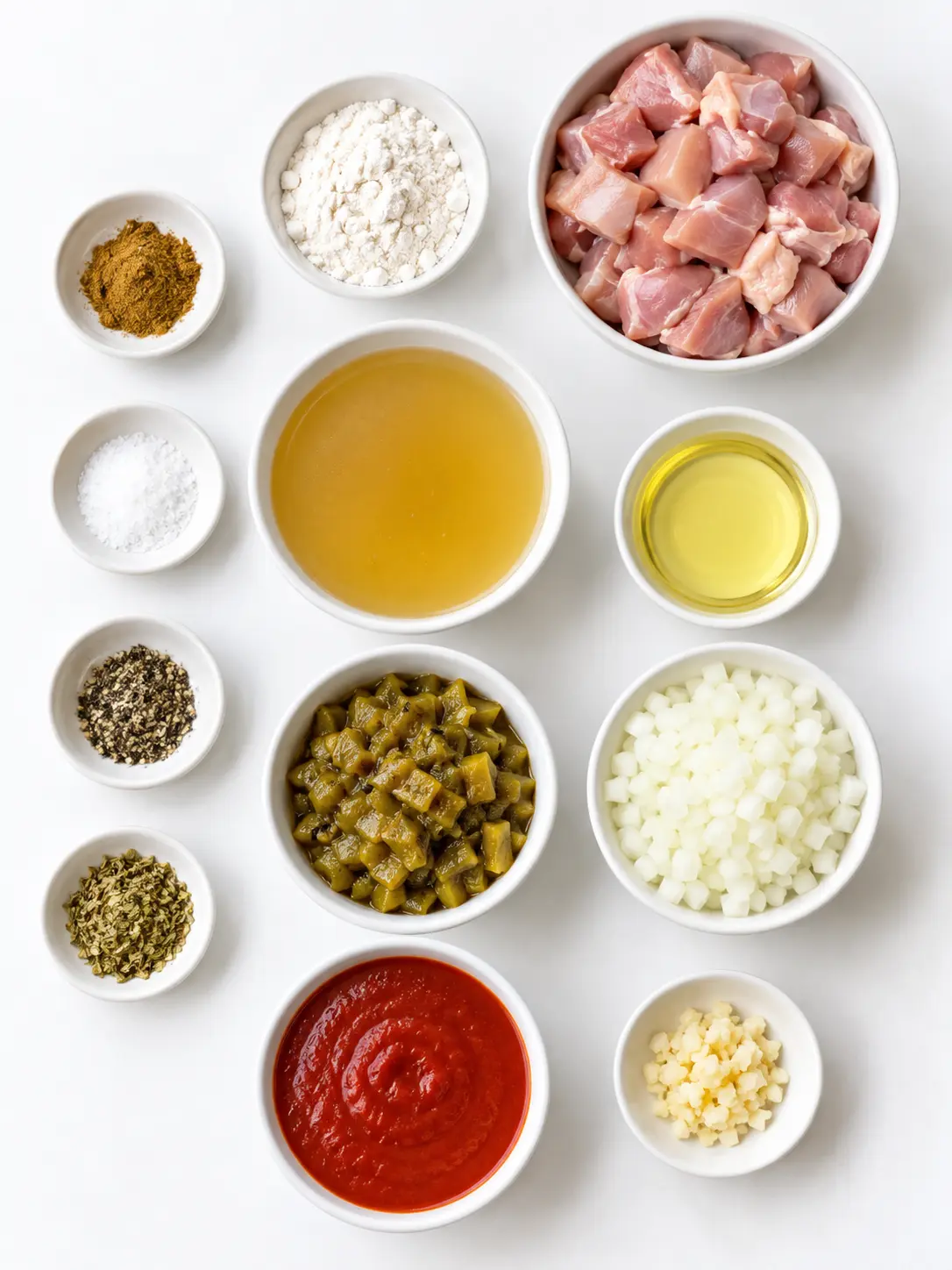 Ingredients for Santiago Green Chili Recipe
